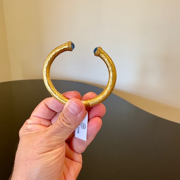 NWT Authentic Luxury Summer Spring Julie Vos Iridescent Charcoal Blue Hinge Cuff - Picture 11 of 17